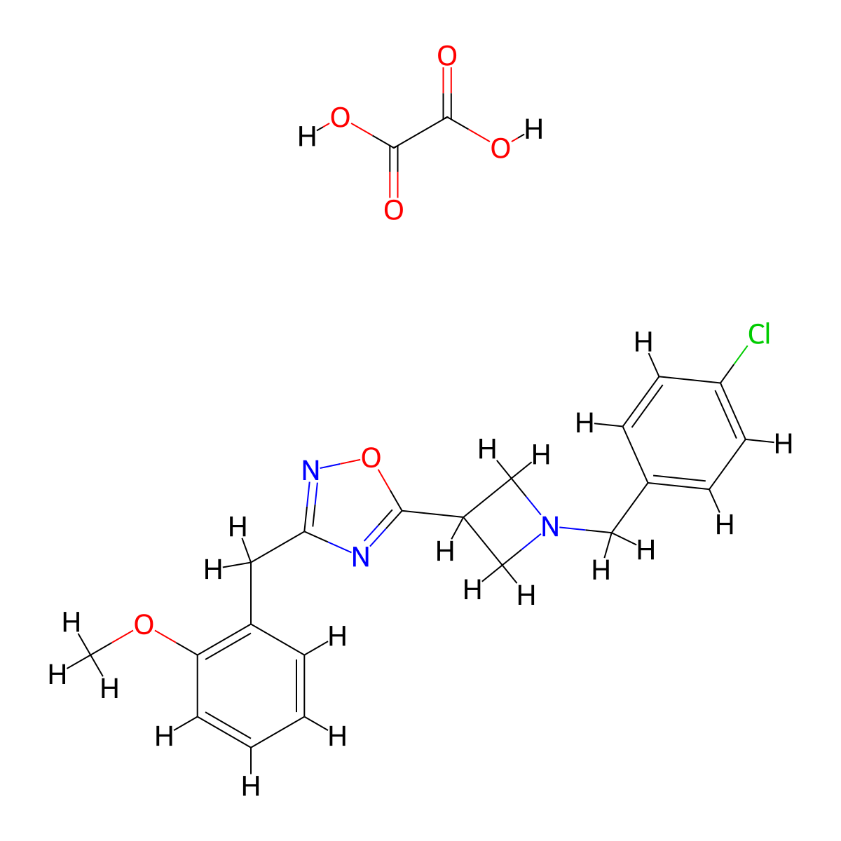 5-(1-(4-Chlorobenzyl)azetidin-3-yl)-3-(2-methoxybenzyl)-1,2,4-oxadiazole oxalate molecular structure, CAS 1396871-40-1