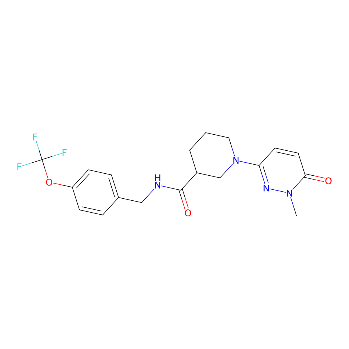 1-(1-methyl-6-oxo-1,6-dihydropyridazin-3-yl)-N-{[4-(trifluoromethoxy)phenyl]methyl}piperidine-3-carboxamide molecular structure, CAS 1396871-41-2