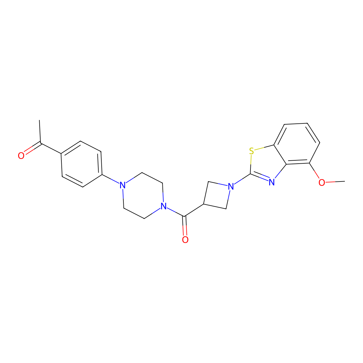 1-(4-(4-(1-(4-Methoxybenzo[d]thiazol-2-yl)azetidine-3-carbonyl)piperazin-1-yl)phenyl)ethanone molecular structure, CAS 1396871-46-7
