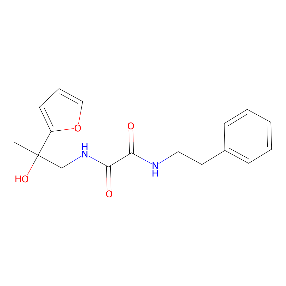 N1-(2-(furan-2-yl)-2-hydroxypropyl)-N2-phenethyloxalamide molecular structure, CAS 1396871-51-4