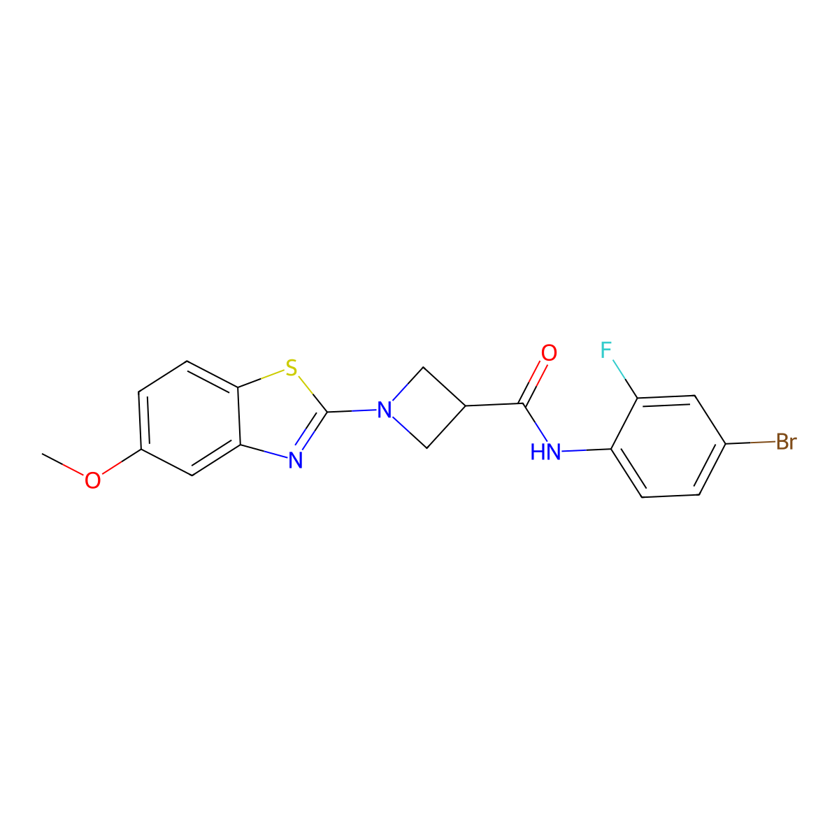 N-(4-bromo-2-fluorophenyl)-1-(5-methoxybenzo[d]thiazol-2-yl)azetidine-3-carboxamide molecular structure, CAS 1396871-58-1