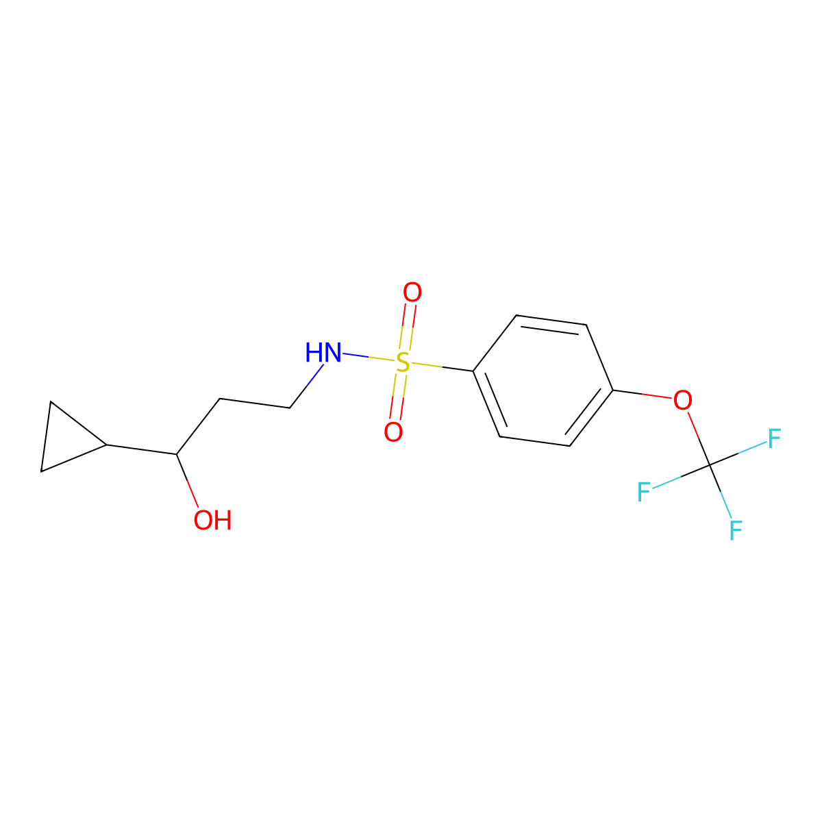 N-(3-cyclopropyl-3-hydroxypropyl)-4-(trifluoromethoxy)benzenesulfonamide molecular structure, CAS 1396871-61-6