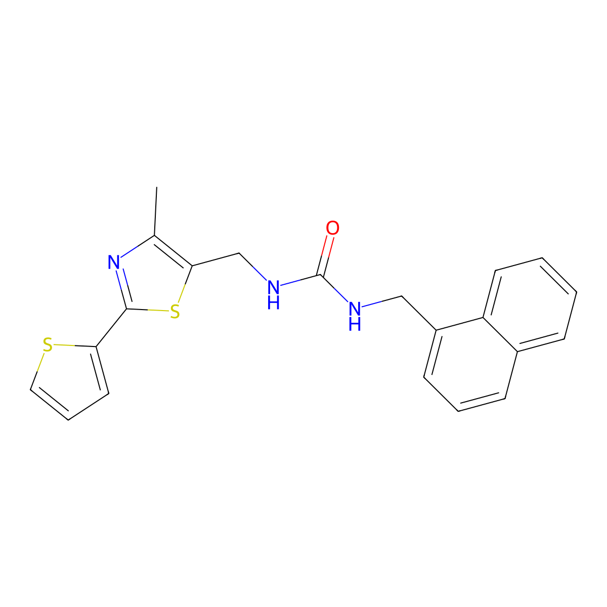1-((4-Methyl-2-(thiophen-2-yl)thiazol-5-yl)methyl)-3-(naphthalen-1-ylmethyl)urea molecular structure, CAS 1396871-68-3