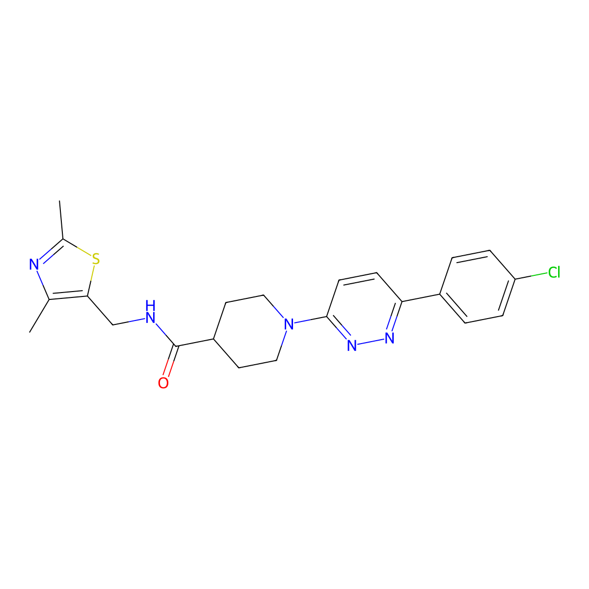 1-(6-(4-chlorophenyl)pyridazin-3-yl)-N-((2,4-dimethylthiazol-5-yl)methyl)piperidine-4-carboxamide molecular structure, CAS 1396871-84-3