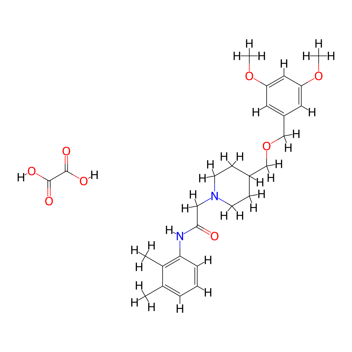 2-(4-(((3,5-dimethoxybenzyl)oxy)methyl)piperidin-1-yl)-N-(2,3-dimethylphenyl)acetamide oxalate molecular structure, CAS 1396871-89-8