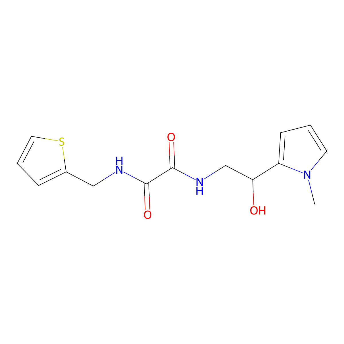N1-(2-hydroxy-2-(1-methyl-1H-pyrrol-2-yl)ethyl)-N2-(thiophen-2-ylmethyl)oxalamide molecular structure, CAS 1396871-91-2