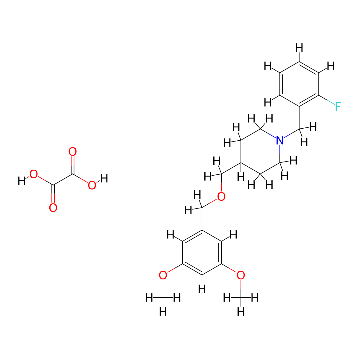 4-(((3,5-Dimethoxybenzyl)oxy)methyl)-1-(2-fluorobenzyl)piperidine oxalate molecular structure, CAS 1396871-97-8