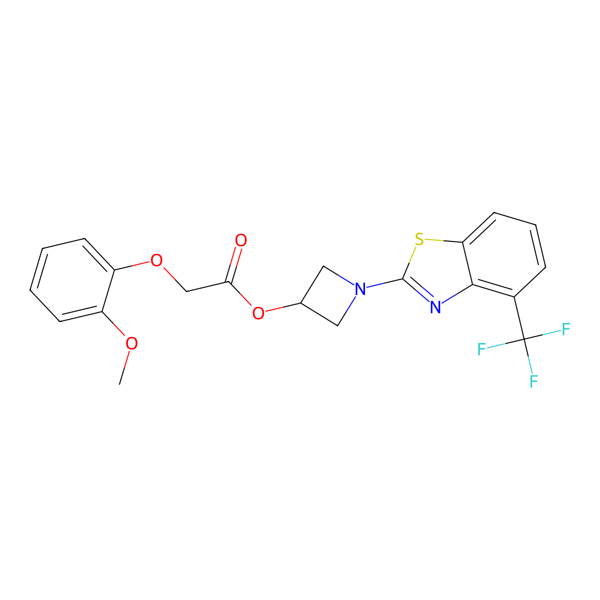 1-(4-(Trifluoromethyl)benzo[d]thiazol-2-yl)azetidin-3-yl 2-(2-methoxyphenoxy)acetate molecular structure, CAS 1396872-03-9