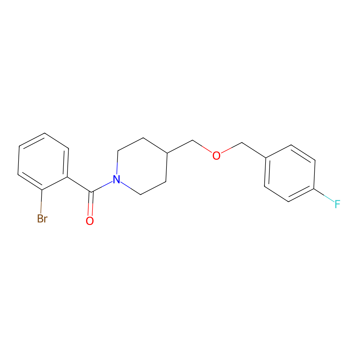 (2-Bromophenyl)(4-(((4-fluorobenzyl)oxy)methyl)piperidin-1-yl)methanone molecular structure, CAS 1396872-04-0