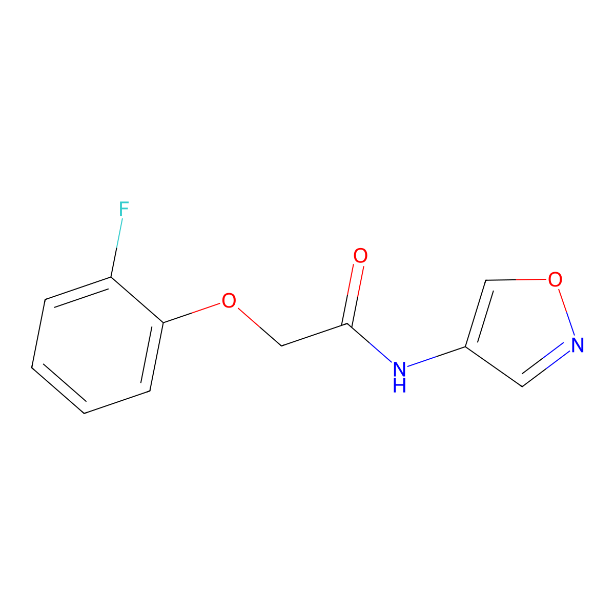 2-(2-fluorophenoxy)-N-(isoxazol-4-yl)acetamide molecular structure, CAS 1396872-13-1