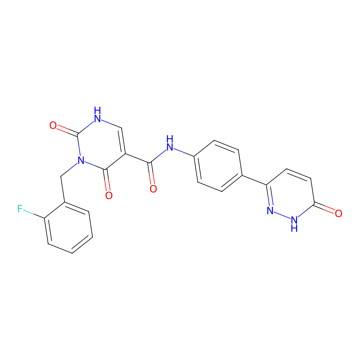 3-(2-fluorobenzyl)-N-(4-(6-hydroxypyridazin-3-yl)phenyl)-2,4-dioxo-1,2,3,4-tetrahydropyrimidine-5-carboxamide molecular structure, CAS 1396872-16-4