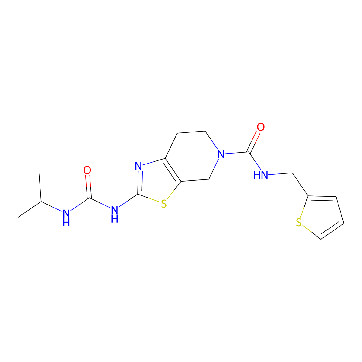 2-(3-isopropylureido)-N-(thiophen-2-ylmethyl)-6,7-dihydrothiazolo[5,4-c]pyridine-5(4H)-carboxamide molecular structure, CAS 1396872-26-6