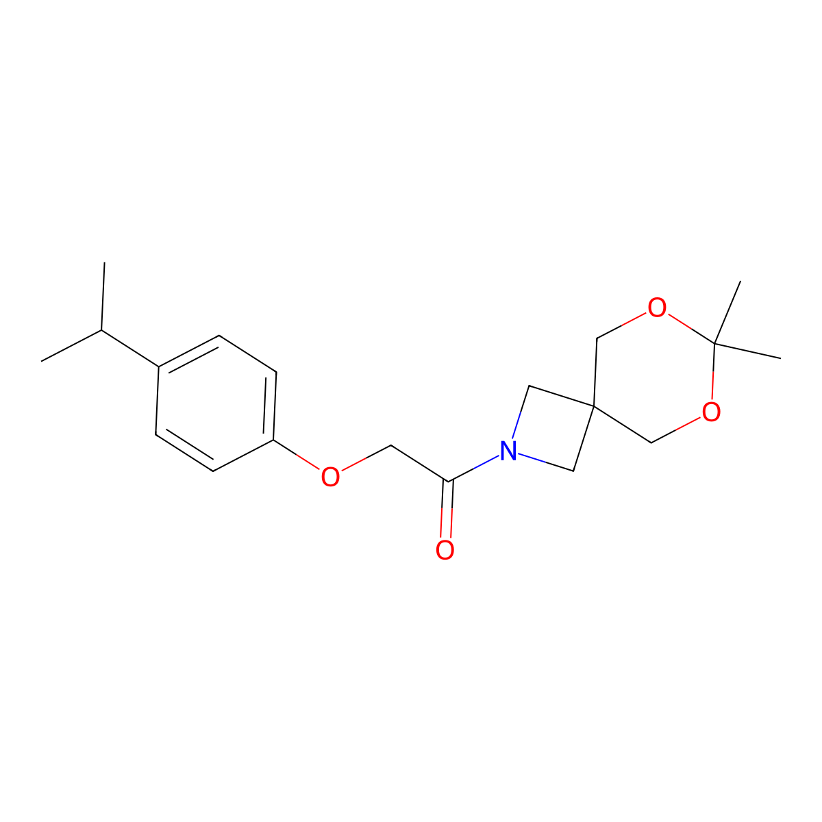 1-(7,7-Dimethyl-6,8-dioxa-2-azaspiro[3.5]nonan-2-yl)-2-(4-isopropylphenoxy)ethanone molecular structure, CAS 1396872-27-7