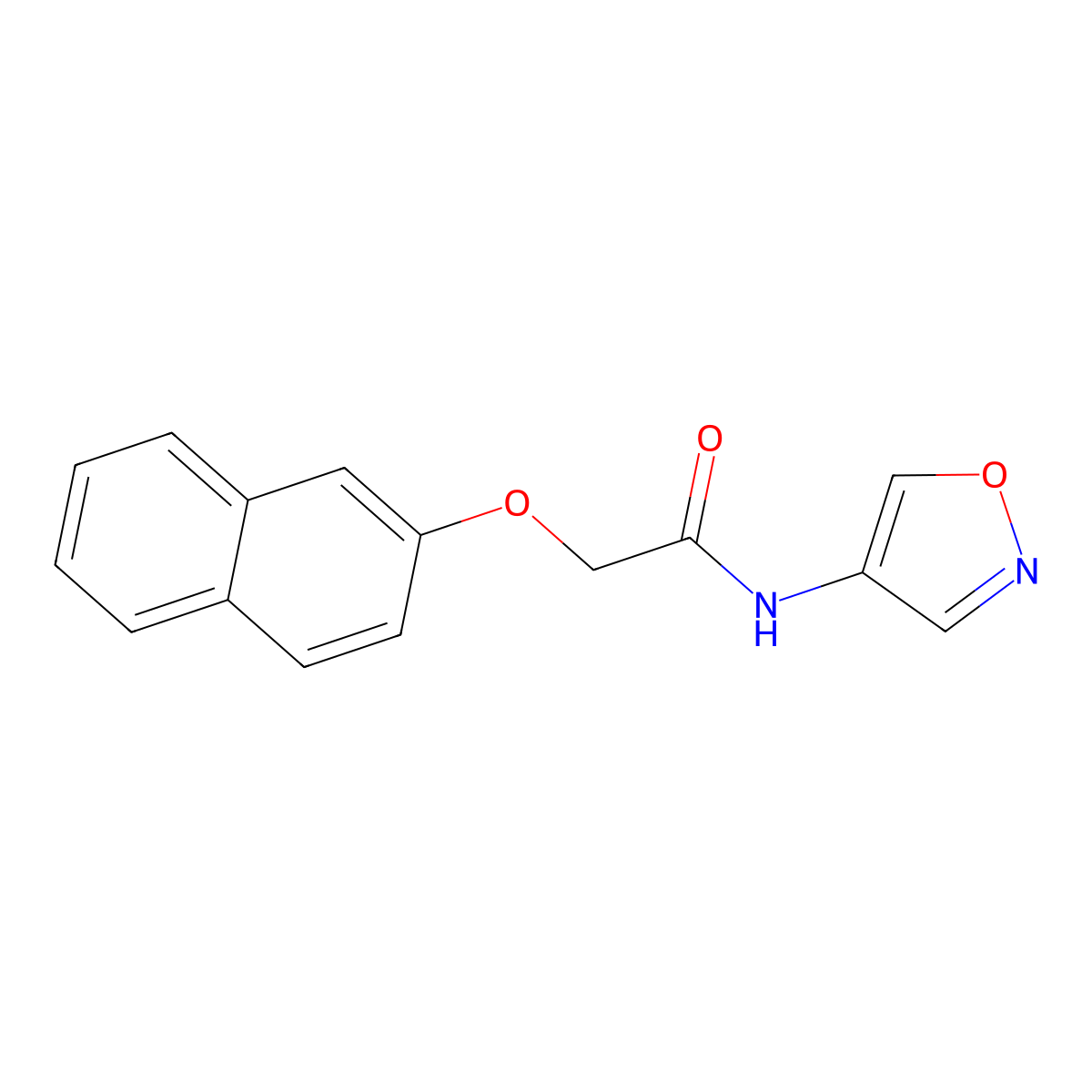 N-(isoxazol-4-yl)-2-(naphthalen-2-yloxy)acetamide molecular structure, CAS 1396872-34-6