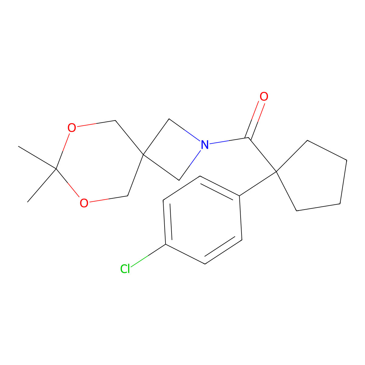 (1-(4-Chlorophenyl)cyclopentyl)(7,7-dimethyl-6,8-dioxa-2-azaspiro[3.5]nonan-2-yl)methanone molecular structure, CAS 1396872-35-7