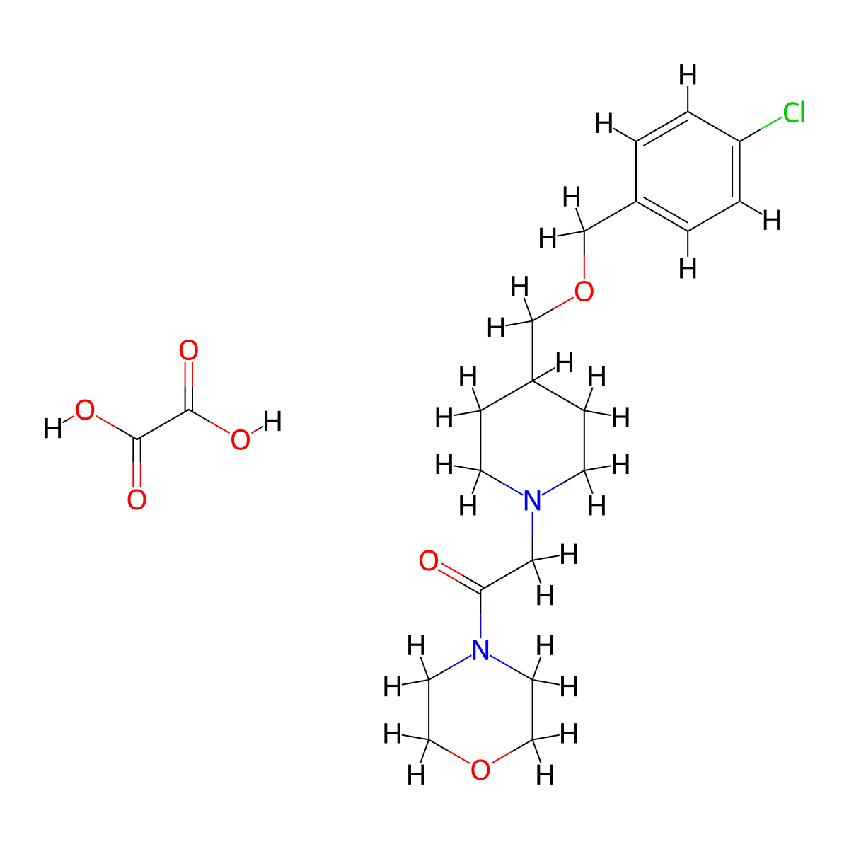2-(4-(((4-Chlorobenzyl)oxy)methyl)piperidin-1-yl)-1-morpholinoethanone oxalate molecular structure, CAS 1396872-37-9