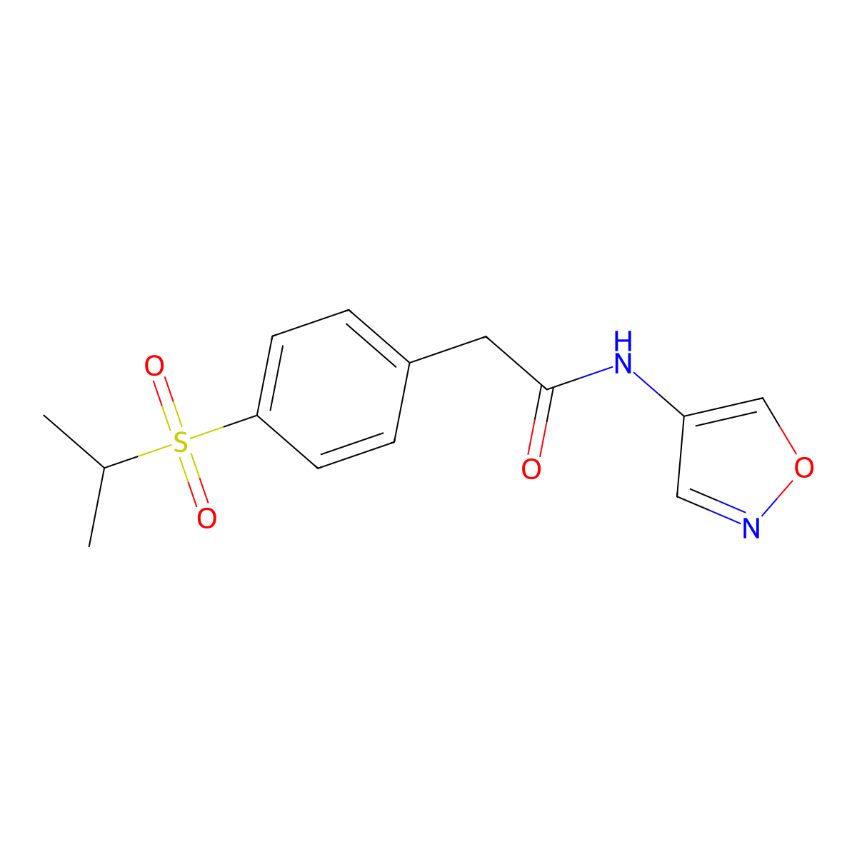 2-(4-(isopropylsulfonyl)phenyl)-N-(isoxazol-4-yl)acetamide molecular structure, CAS 1396872-52-8