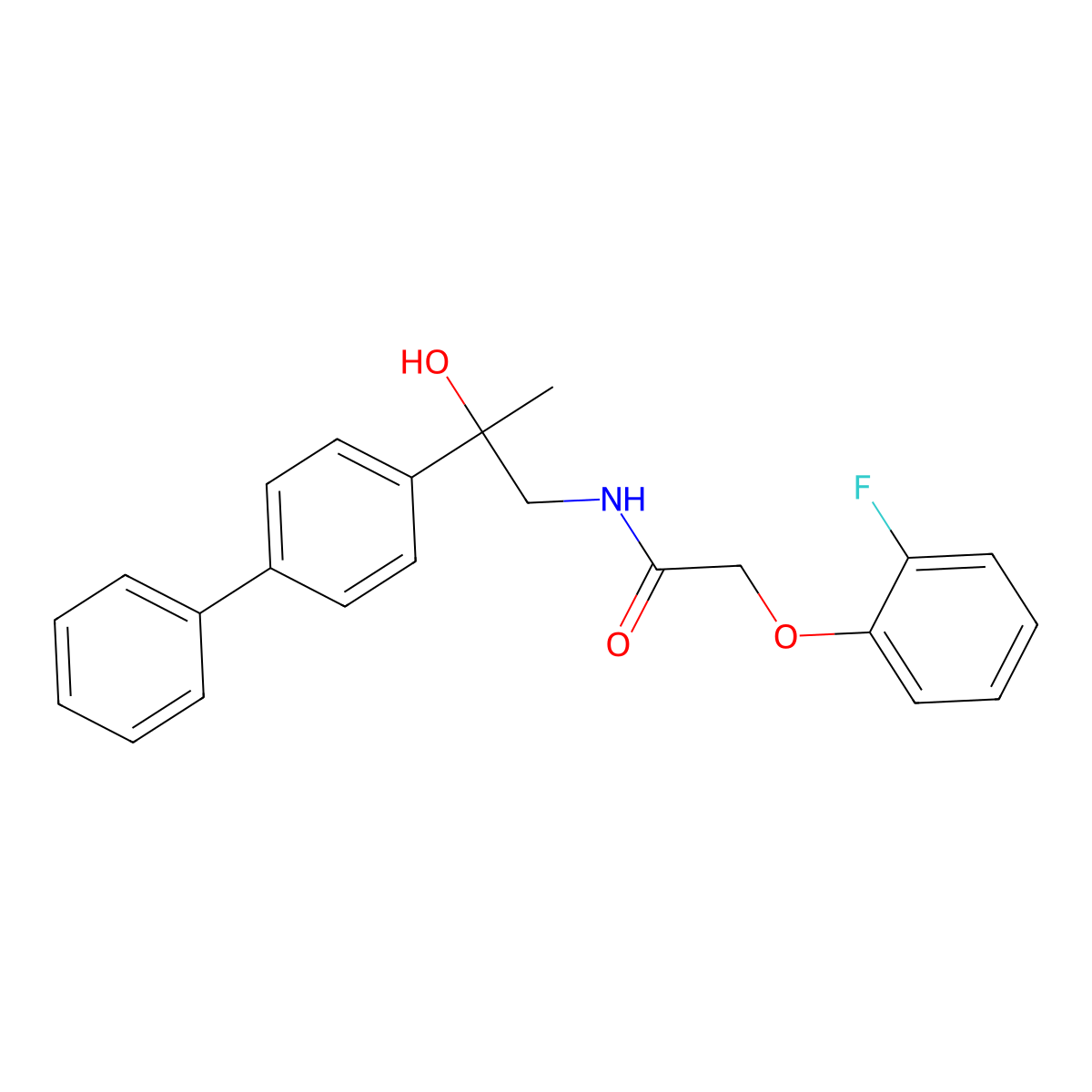 N-(2-{[1,1'-biphenyl]-4-yl}-2-hydroxypropyl)-2-(2-fluorophenoxy)acetamide molecular structure, CAS 1396872-65-3