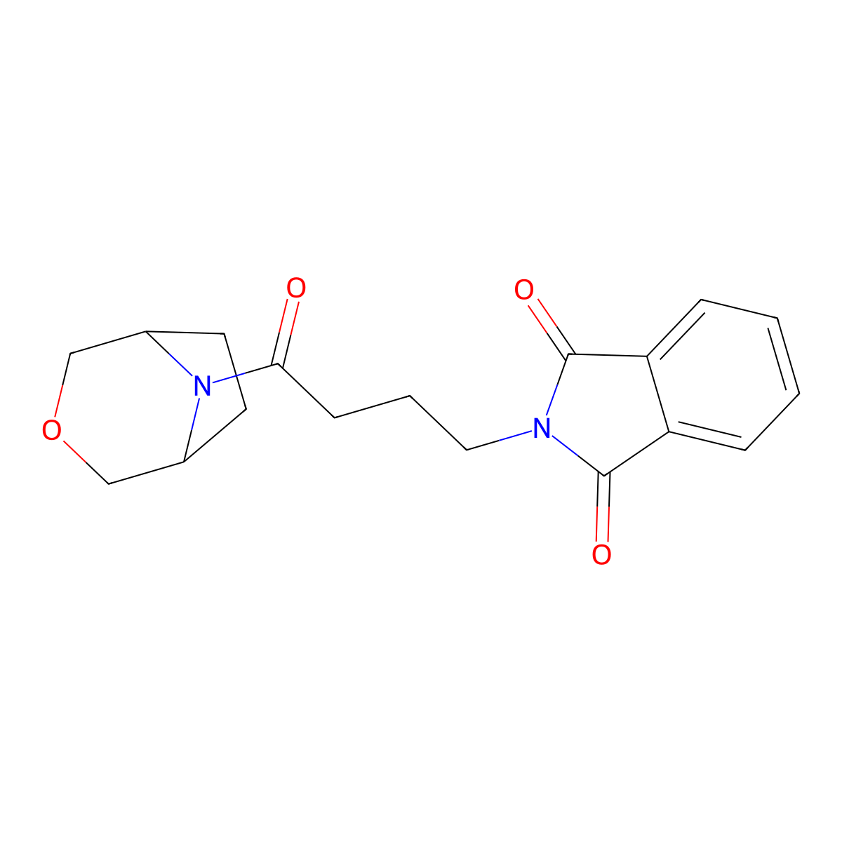 2-(4-((1R,5S)-3-oxa-8-azabicyclo[3.2.1]octan-8-yl)-4-oxobutyl)isoindoline-1,3-dione molecular structure, CAS 1396872-72-2