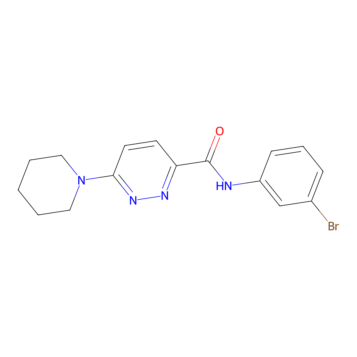 N-(3-bromophenyl)-6-(piperidin-1-yl)pyridazine-3-carboxamide molecular structure, CAS 1396872-73-3