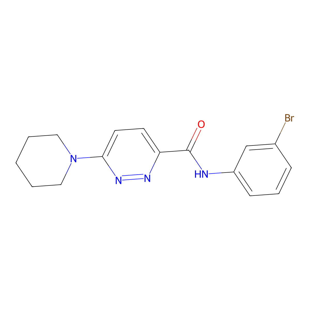 N-(3-bromophenyl)-6-(piperidin-1-yl)pyridazine-3-carboxamide molecular structure, CAS 1396872-73-3