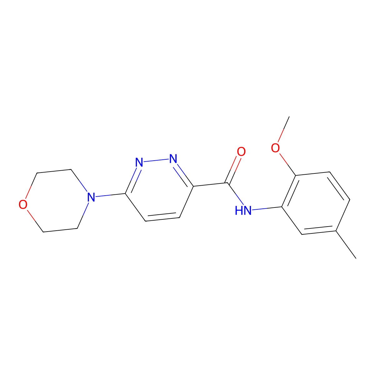 N-(2-methoxy-5-methylphenyl)-6-morpholinopyridazine-3-carboxamide molecular structure, CAS 1396872-88-0