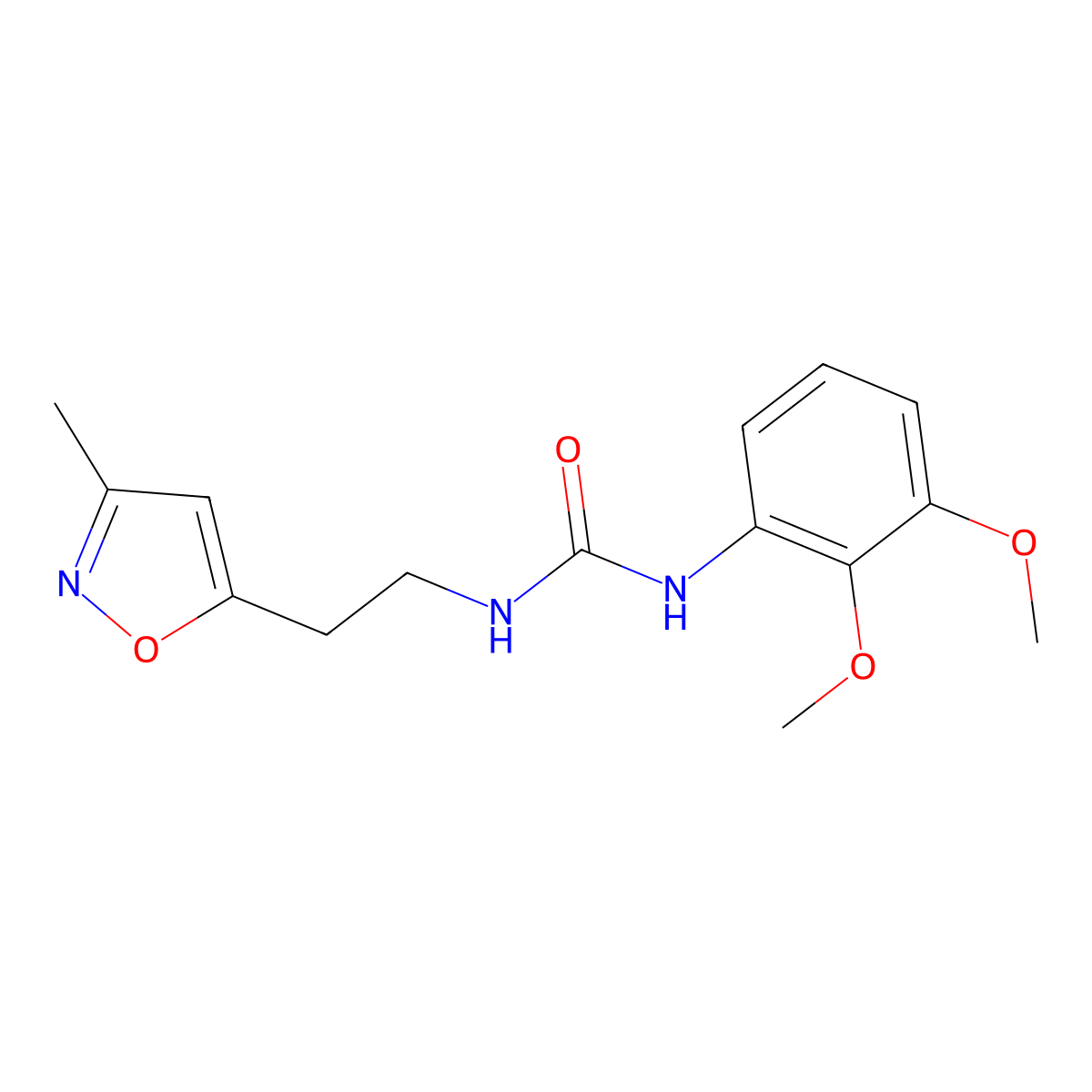1-(2,3-Dimethoxyphenyl)-3-(2-(3-methylisoxazol-5-yl)ethyl)urea molecular structure, CAS 1396872-97-1