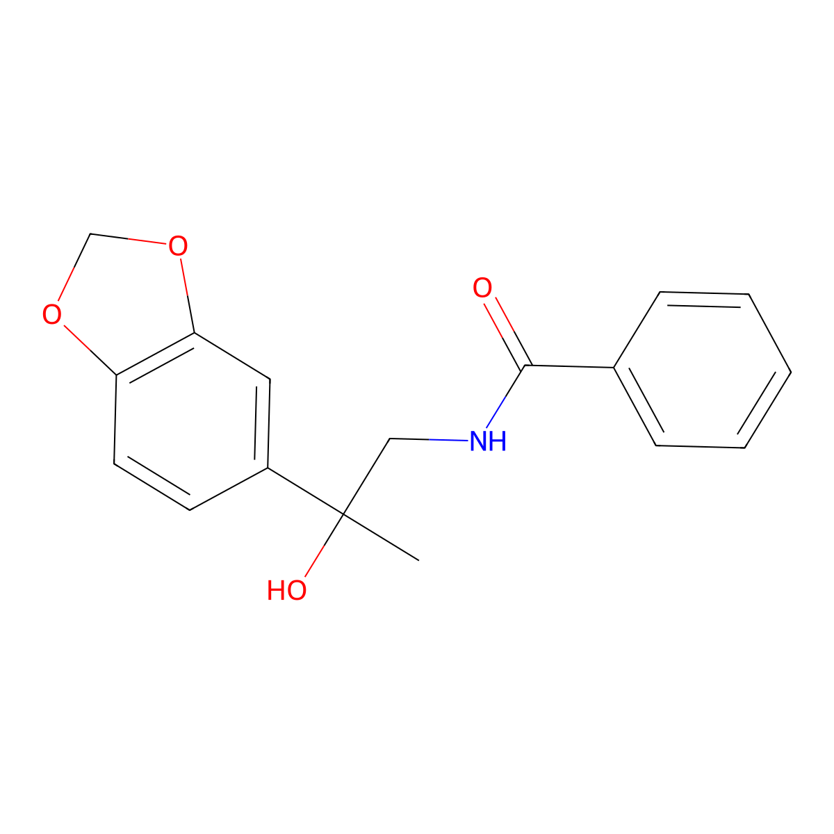 N-(2-(benzo[d][1,3]dioxol-5-yl)-2-hydroxypropyl)benzamide molecular structure, CAS 1396873-00-9
