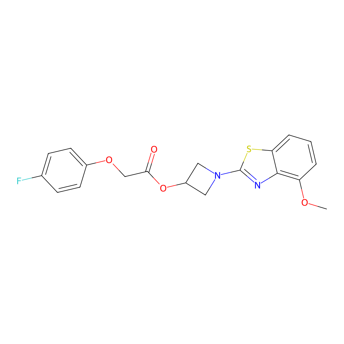 1-(4-Methoxybenzo[d]thiazol-2-yl)azetidin-3-yl 2-(4-fluorophenoxy)acetate molecular structure, CAS 1396873-02-1