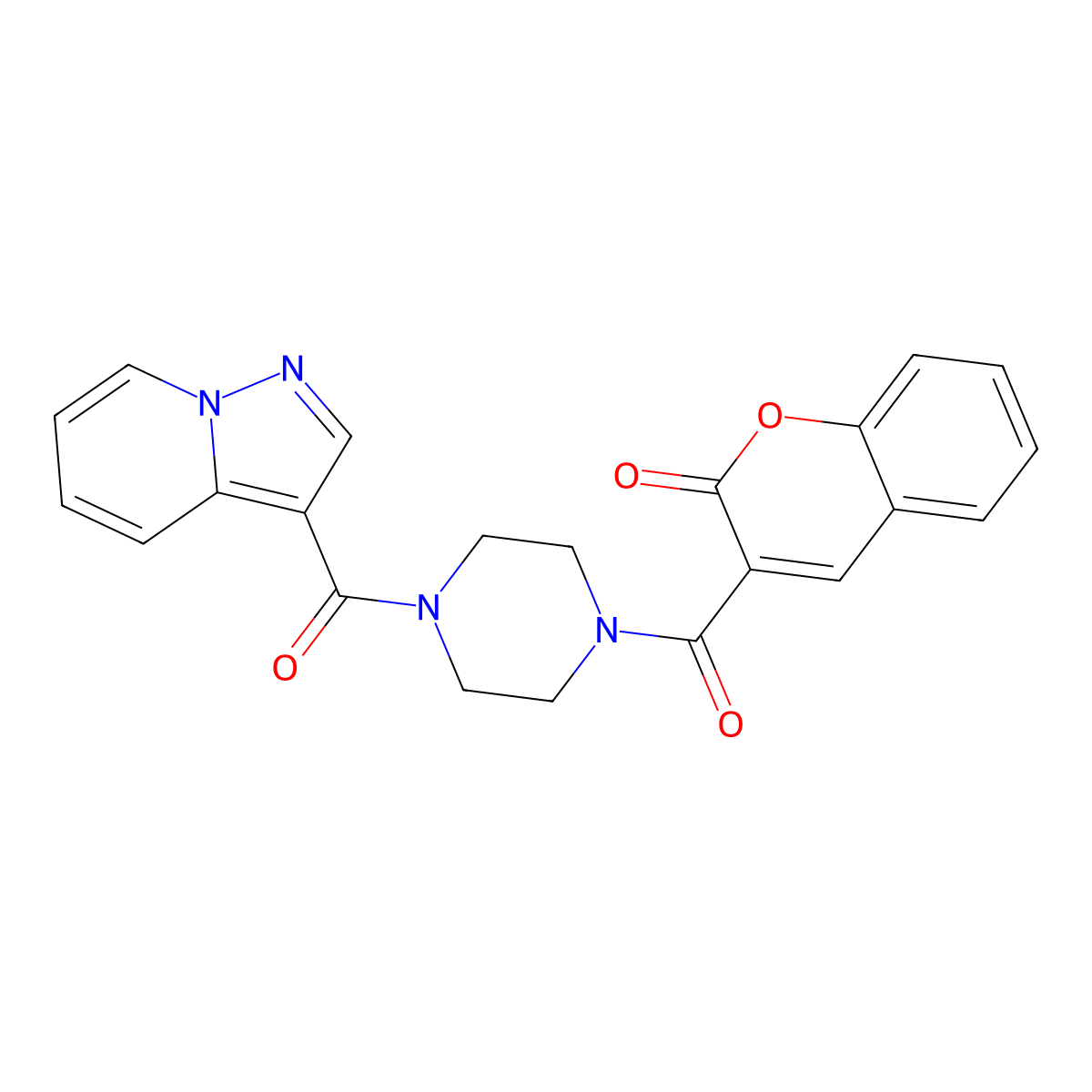3-(4-{pyrazolo[1,5-a]pyridine-3-carbonyl}piperazine-1-carbonyl)-2H-chromen-2-one molecular structure, CAS 1396873-12-3