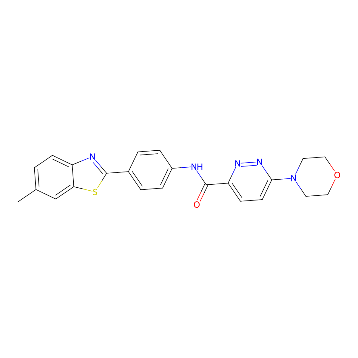 N-(4-(6-methylbenzo[d]thiazol-2-yl)phenyl)-6-morpholinopyridazine-3-carboxamide molecular structure, CAS 1396873-14-5