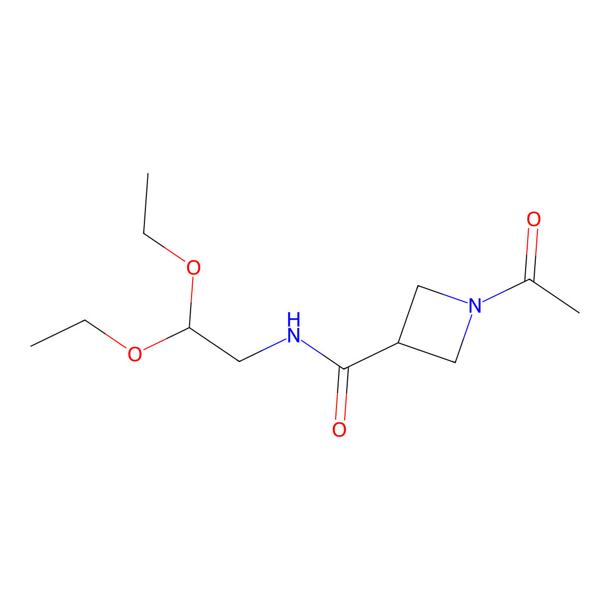 1-acetyl-N-(2,2-diethoxyethyl)azetidine-3-carboxamide molecular structure, CAS 1396873-17-8