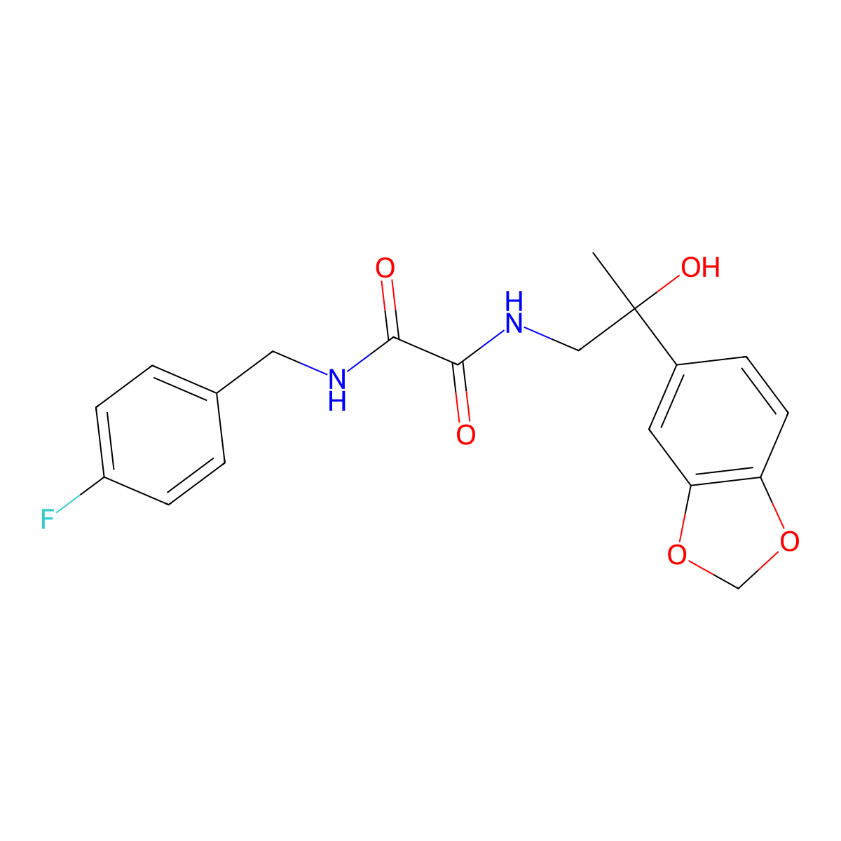 N1-(2-(benzo[d][1,3]dioxol-5-yl)-2-hydroxypropyl)-N2-(4-fluorobenzyl)oxalamide molecular structure, CAS 1396873-20-3