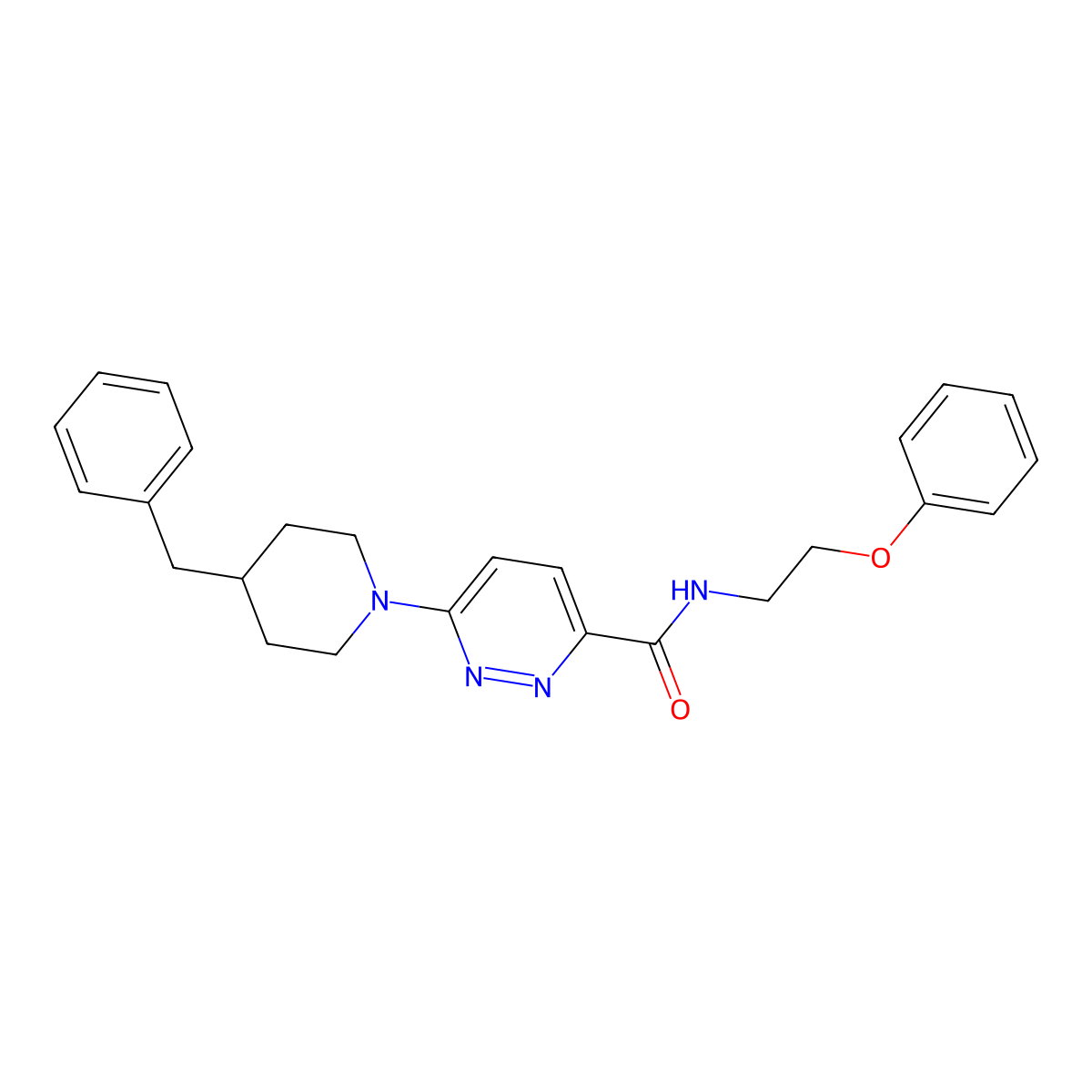 6-(4-benzylpiperidin-1-yl)-N-(2-phenoxyethyl)pyridazine-3-carboxamide molecular structure, CAS 1396873-33-8
