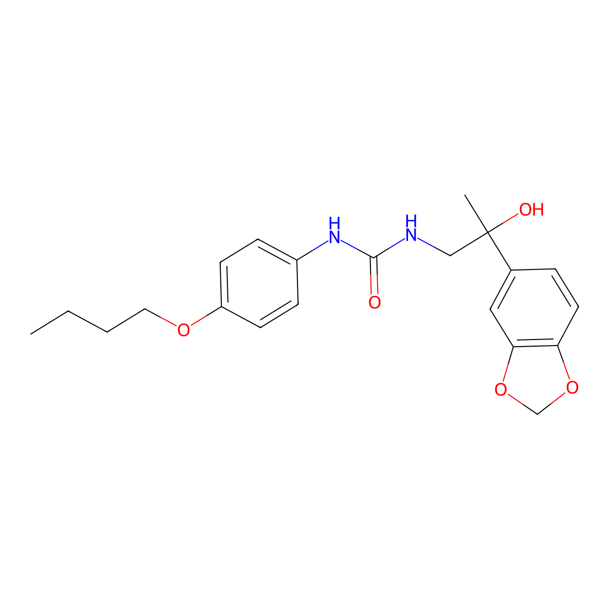 1-(2-(Benzo[d][1,3]dioxol-5-yl)-2-hydroxypropyl)-3-(4-butoxyphenyl)urea molecular structure, CAS 1396873-37-2