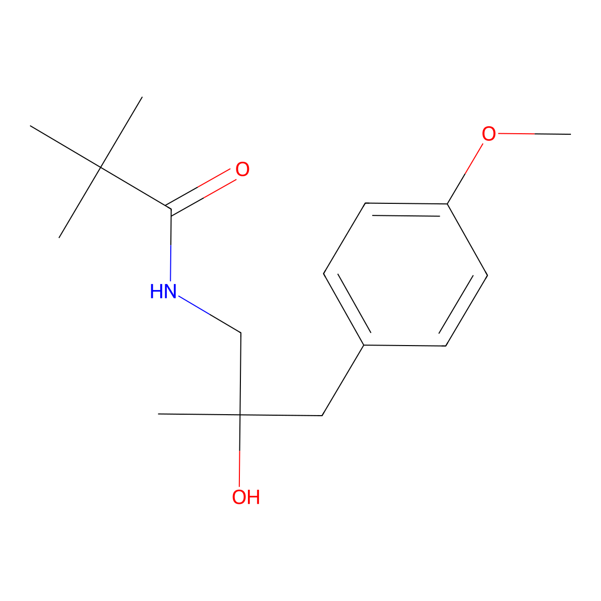 N-(2-hydroxy-3-(4-methoxyphenyl)-2-methylpropyl)pivalamide molecular structure, CAS 1396873-44-1
