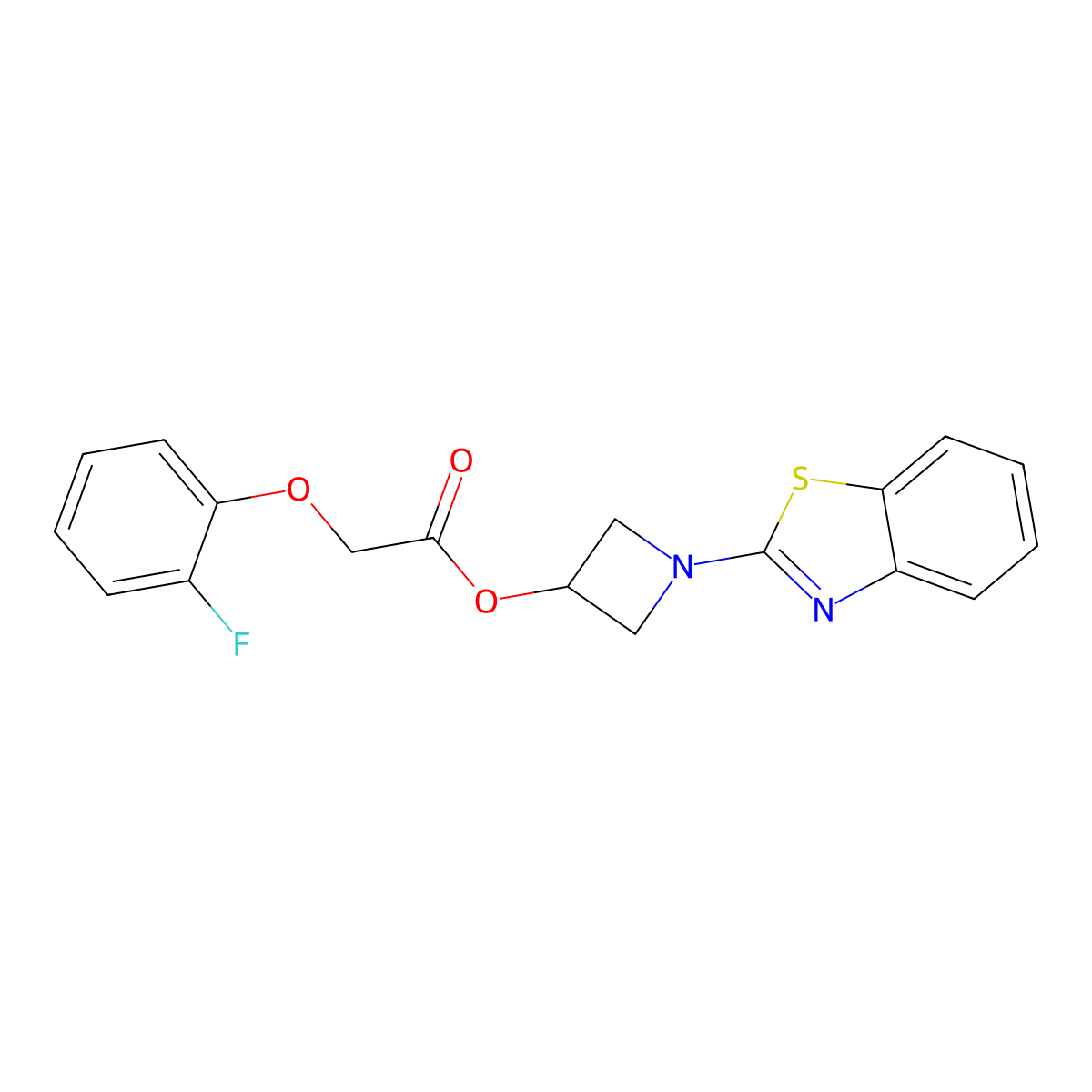 1-(Benzo[d]thiazol-2-yl)azetidin-3-yl 2-(2-fluorophenoxy)acetate molecular structure, CAS 1396873-51-0