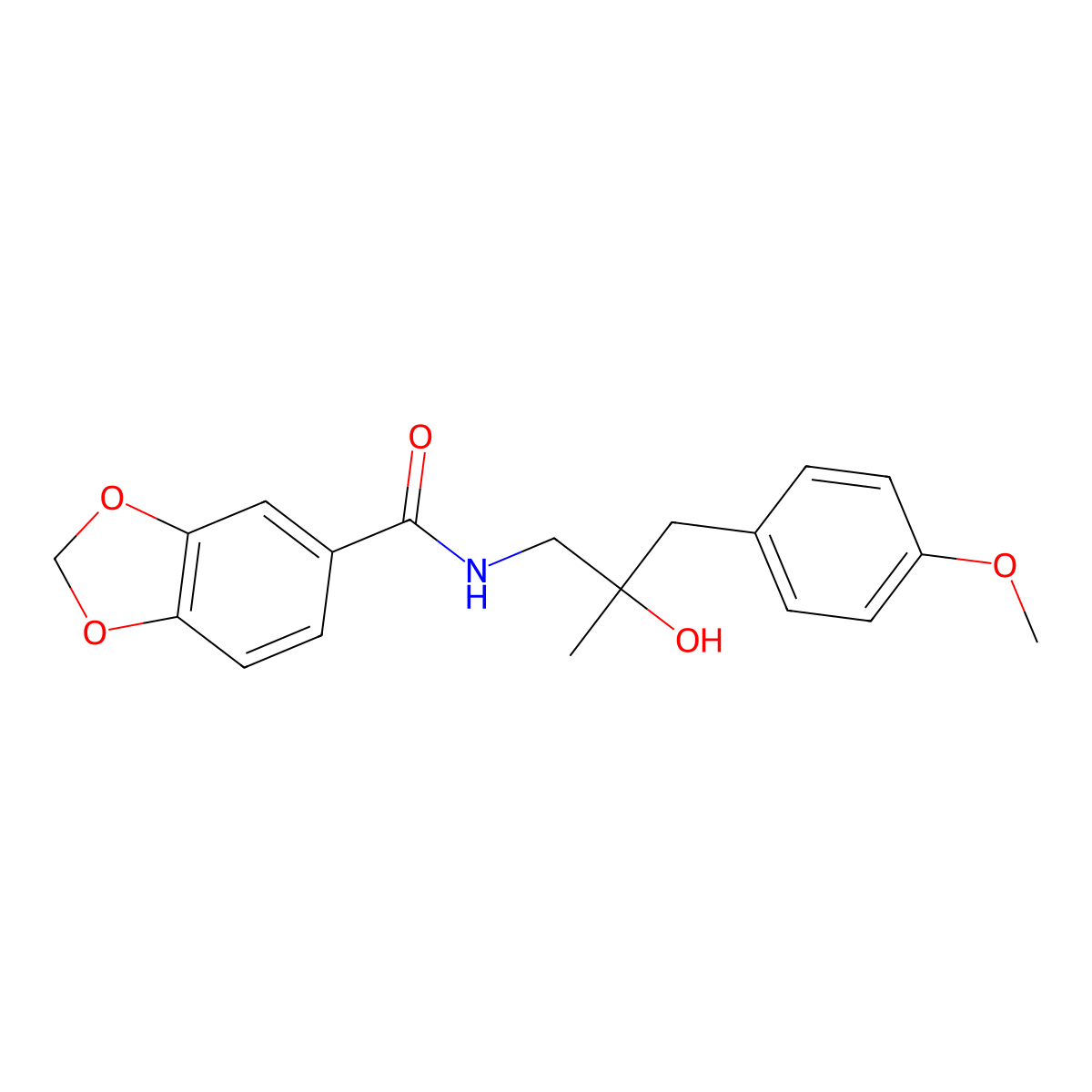 N-(2-hydroxy-3-(4-methoxyphenyl)-2-methylpropyl)benzo[d][1,3]dioxole-5-carboxamide molecular structure, CAS 1396873-53-2