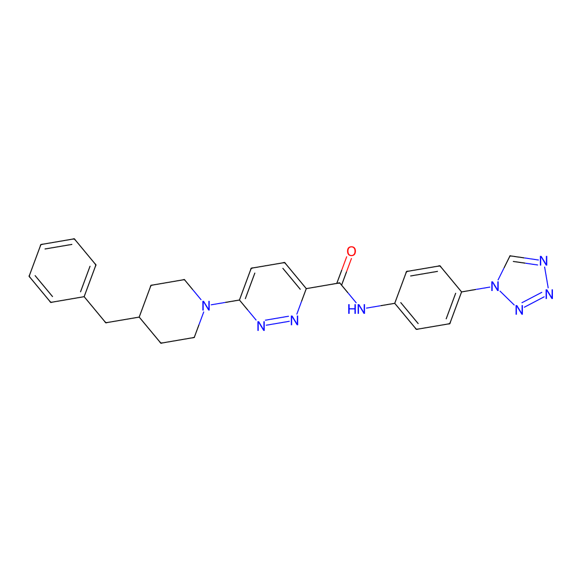 N-(4-(1H-tetrazol-1-yl)phenyl)-6-(4-benzylpiperidin-1-yl)pyridazine-3-carboxamide molecular structure, CAS 1396873-56-5
