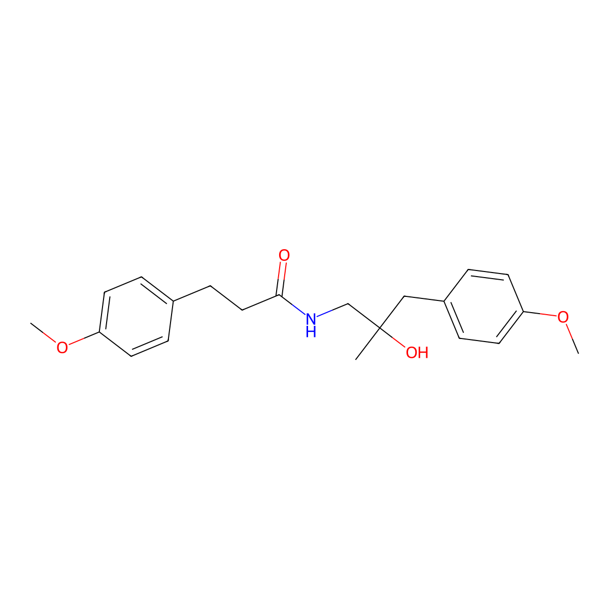 N-(2-hydroxy-3-(4-methoxyphenyl)-2-methylpropyl)-3-(4-methoxyphenyl)propanamide molecular structure, CAS 1396873-60-1