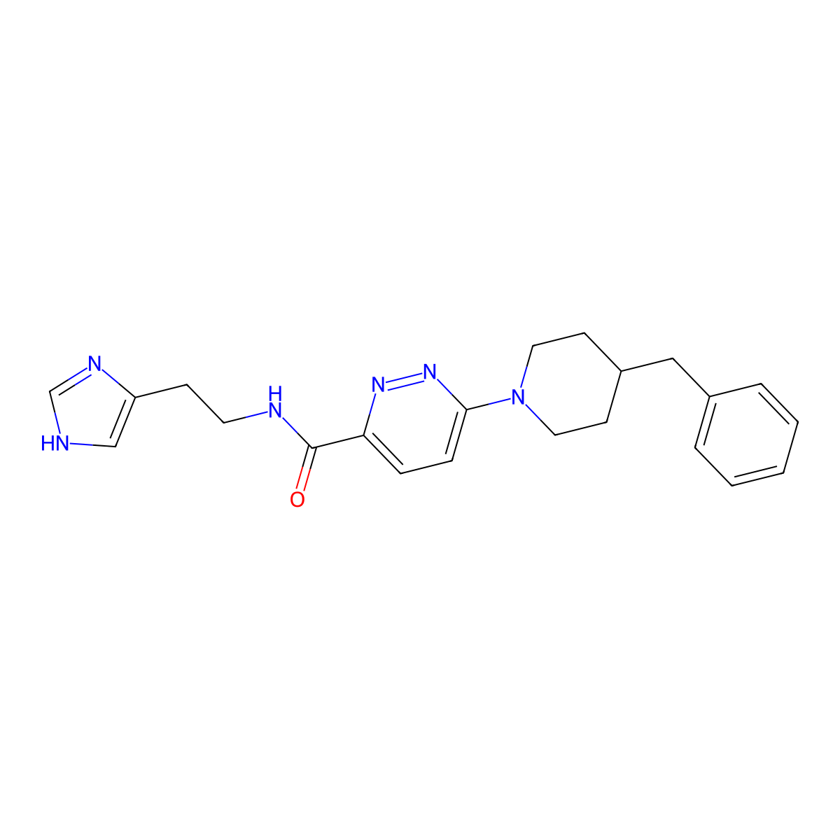 N-(2-(1H-imidazol-4-yl)ethyl)-6-(4-benzylpiperidin-1-yl)pyridazine-3-carboxamide molecular structure, CAS 1396873-64-5