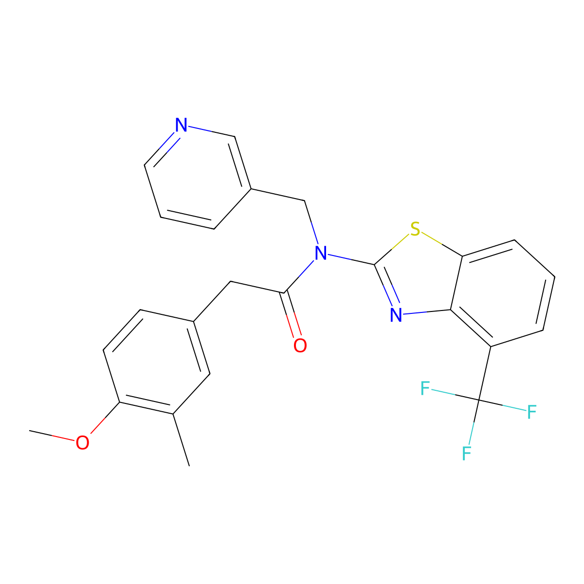 2-(4-methoxy-3-methylphenyl)-N-(pyridin-3-ylmethyl)-N-(4-(trifluoromethyl)benzo[d]thiazol-2-yl)acetamide molecular structure, CAS 1396873-71-4