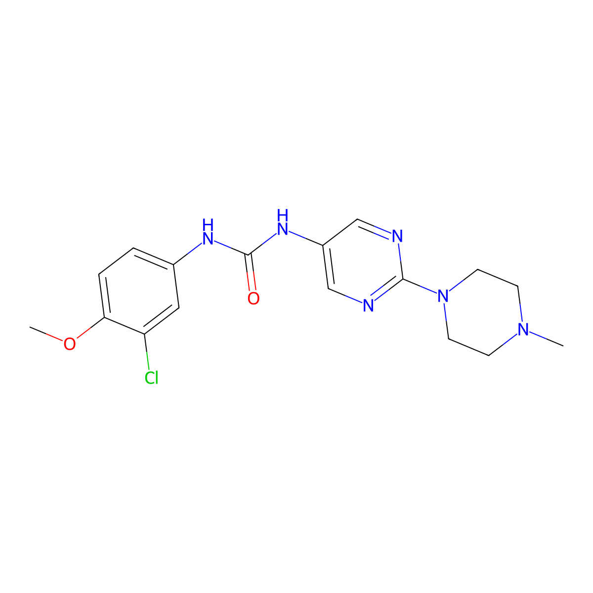 1-(3-Chloro-4-methoxyphenyl)-3-[2-(4-methylpiperazin-1-yl)pyrimidin-5-yl]urea molecular structure, CAS 1396873-87-2