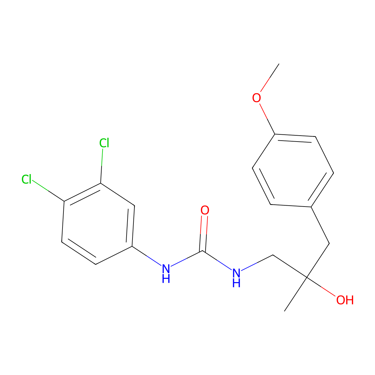 1-(3,4-Dichlorophenyl)-3-(2-hydroxy-3-(4-methoxyphenyl)-2-methylpropyl)urea molecular structure, CAS 1396873-88-3