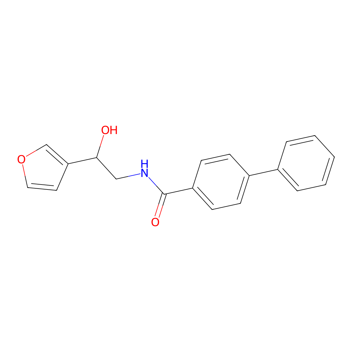 N-(2-(furan-3-yl)-2-hydroxyethyl)-[1,1'-biphenyl]-4-carboxamide molecular structure, CAS 1396873-91-8