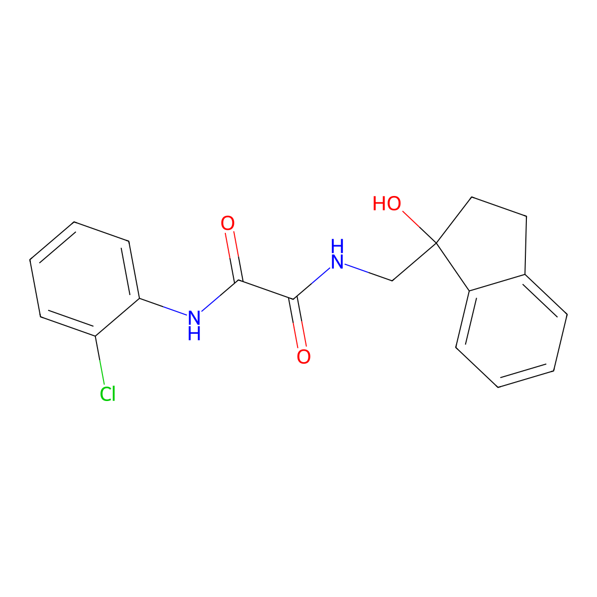 N1-(2-chlorophenyl)-N2-((1-hydroxy-2,3-dihydro-1H-inden-1-yl)methyl)oxalamide molecular structure, CAS 1396873-99-6