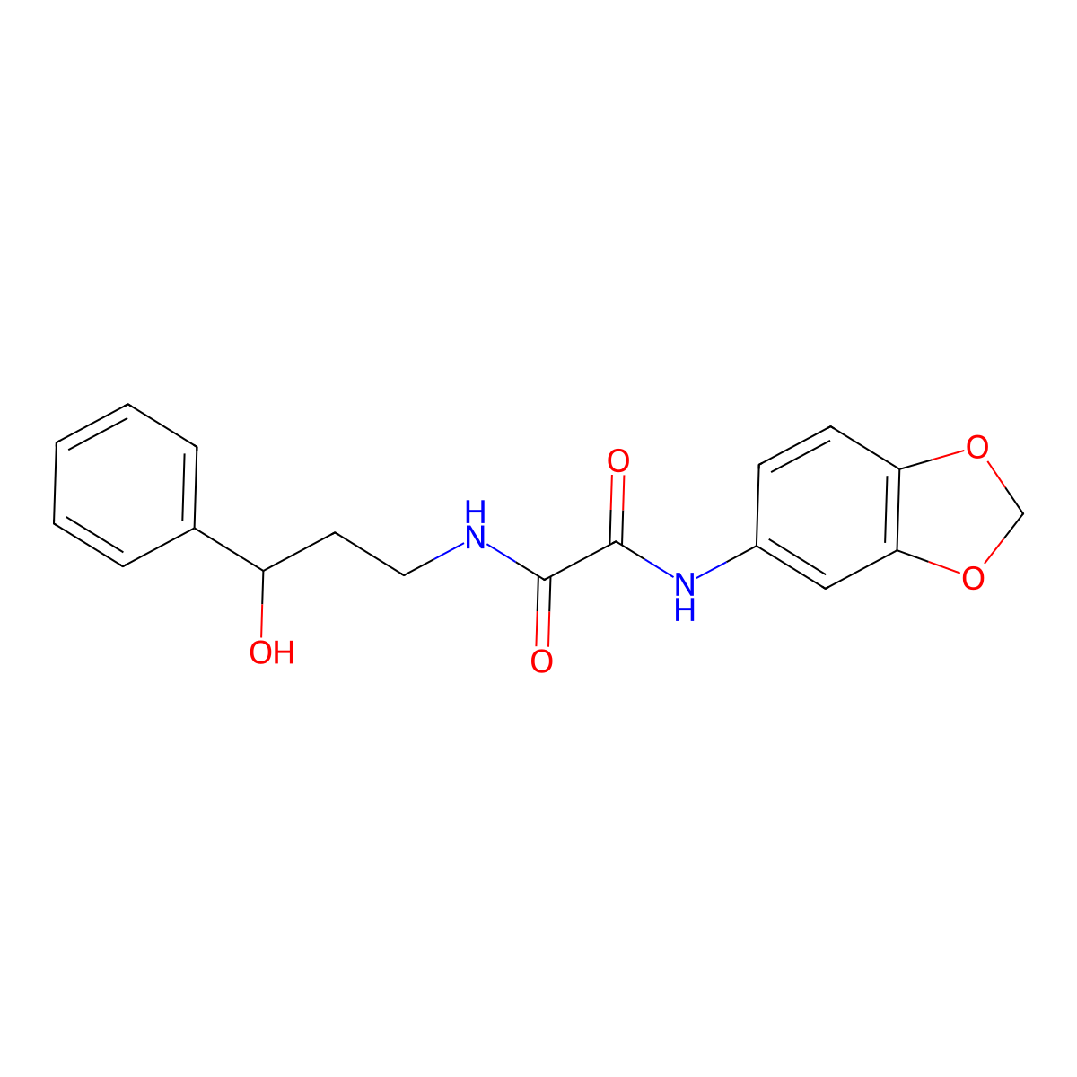 N1-(benzo[d][1,3]dioxol-5-yl)-N2-(3-hydroxy-3-phenylpropyl)oxalamide molecular structure, CAS 1396874-04-6