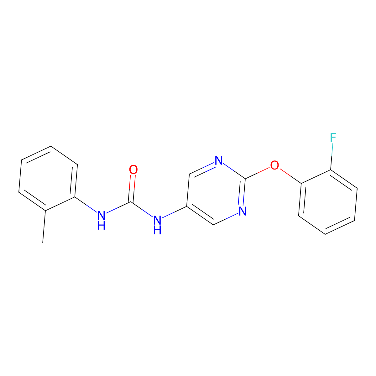 1-(2-(2-Fluorophenoxy)pyrimidin-5-yl)-3-(o-tolyl)urea molecular structure, CAS 1396874-07-9