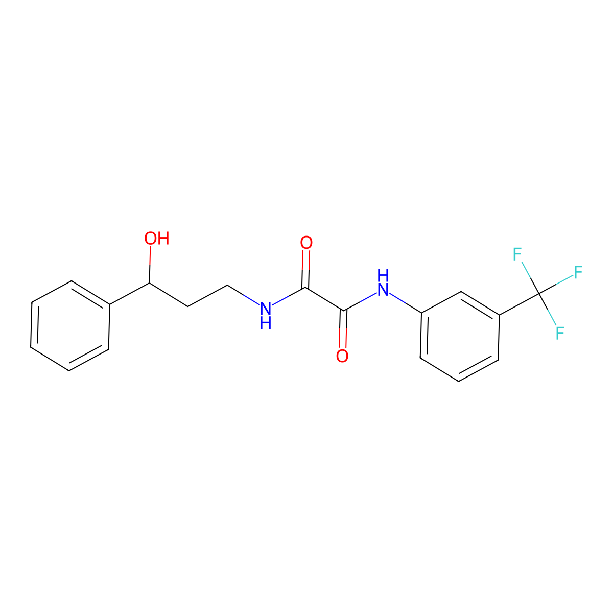 N1-(3-hydroxy-3-phenylpropyl)-N2-(3-(trifluoromethyl)phenyl)oxalamide molecular structure, CAS 1396874-10-4