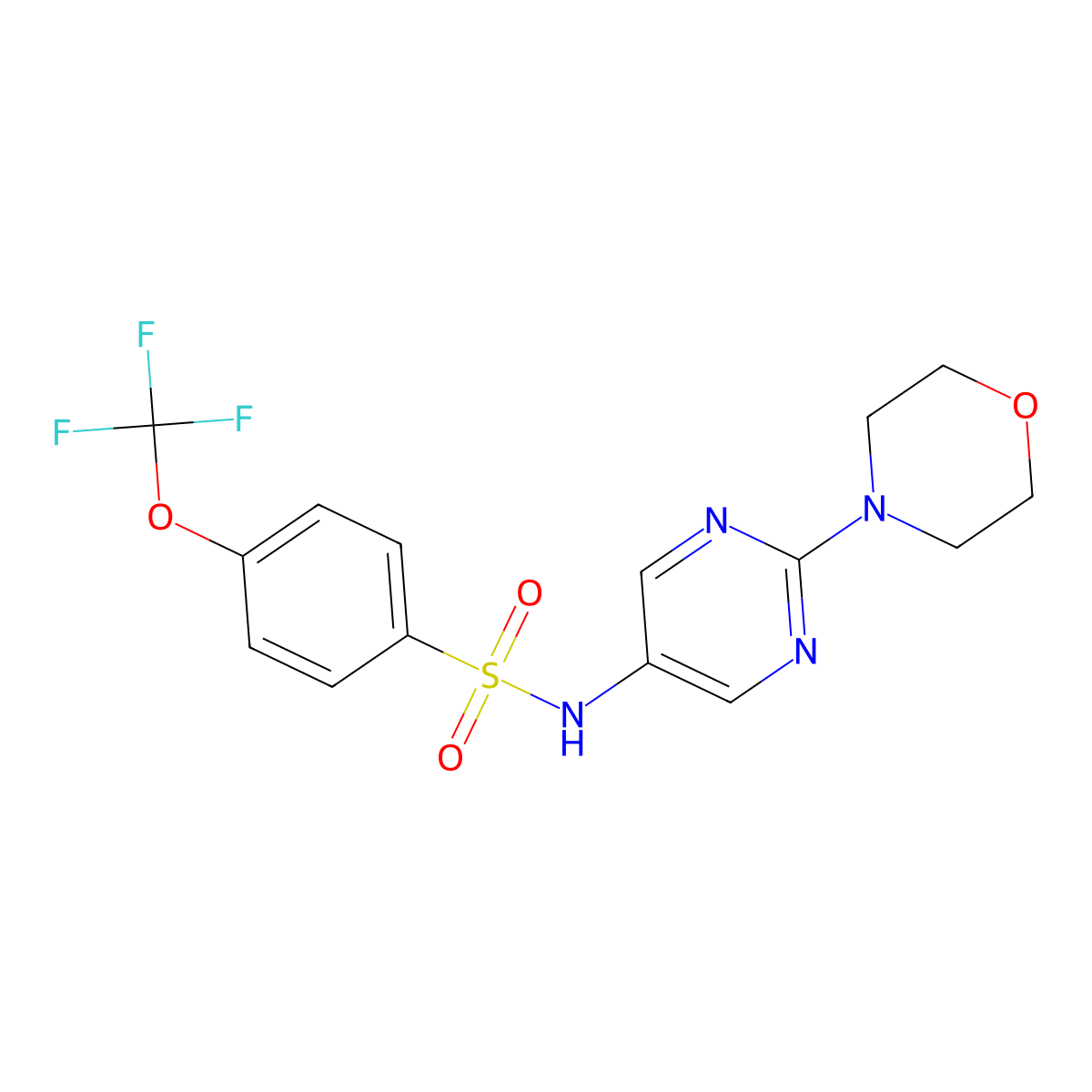 N-(2-morpholinopyrimidin-5-yl)-4-(trifluoromethoxy)benzenesulfonamide molecular structure, CAS 1396874-14-8